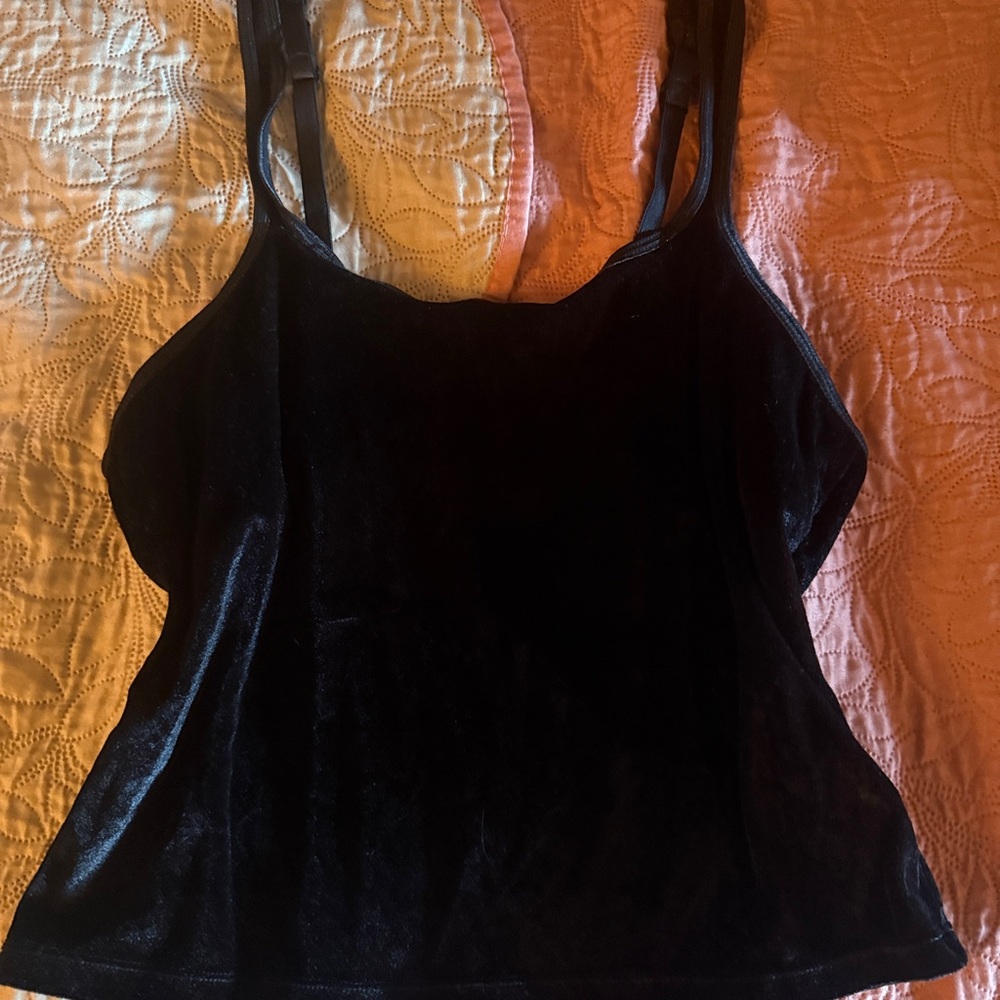 Fashion Bug Black Velvet Camisole Top